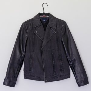 Tommy Hilfiger Denim/Faux Leather Moto Jacket